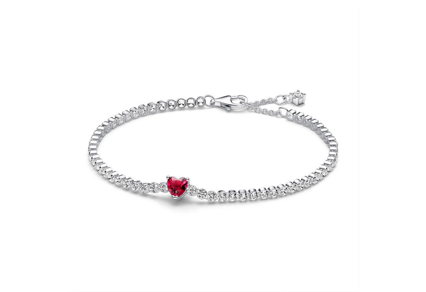 Pandora Tennisarmband Damen-TennisRotes Funkelndes Silber von Pandora