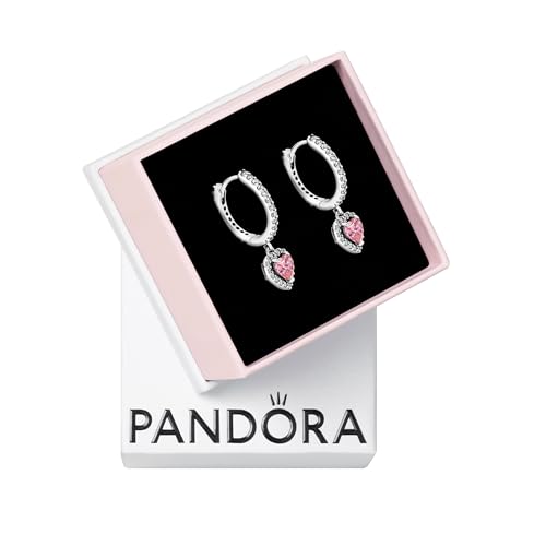 PANDORA Timeless Funkelndes Strahlenkranz-Herz Ohrringe aus Sterling-Silber, Kompatibel mit PANDORA Timeless Armbänder von PANDORA