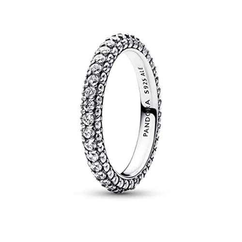 PANDORA Timeless Einreihiger Pavé Ring aus Sterling Silber mit Cubic Zirkonia Timeless Collection, Größe 54, 192627C01-54 von PANDORA