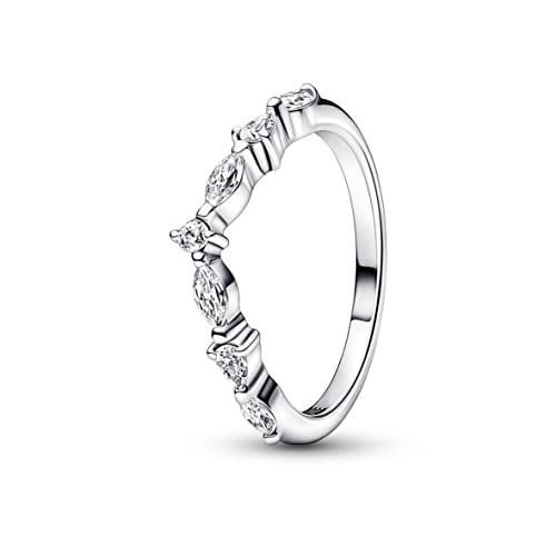 PANDORA Timeless Wishbone Funkelnde Schliffe Ring in Sterling-Silber mit Cubic Zirkonia Timeless Collection, Größe 58, 192390C01-58 von PANDORA