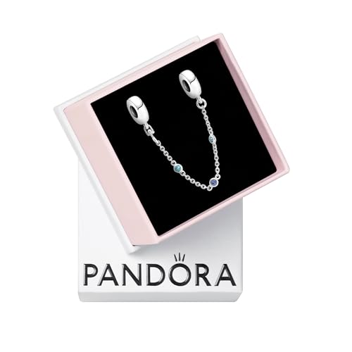 PANDORA Moments Drei Blaue Steine Komfortkette aus Sterling-Silber mit Cubic Zirkonia, Kompatibel Moments Armbänder, Gr. 5, 791688C01-05 von PANDORA