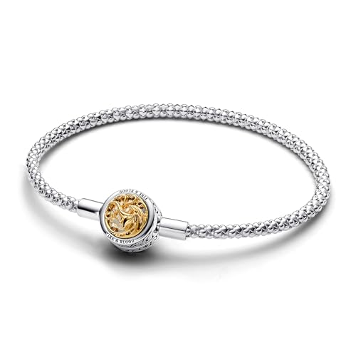 PANDORA X Game of Thrones Haus-Siegel Verschluss Moments Nieten-Gliederarmband aus Sterling Silber, Kompatibel Moments, Größe: 20cm, 562964C00-20 von PANDORA