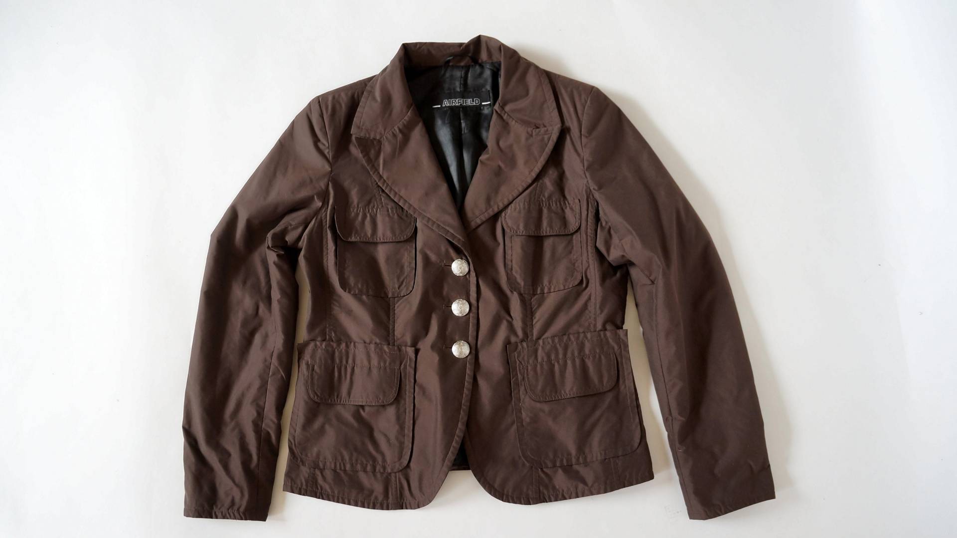 Airfield Vintage Jacke Brauner Blazer Cardigan Geschenk Für Sie Bluse Größe Medium von PandoraVintageRetro