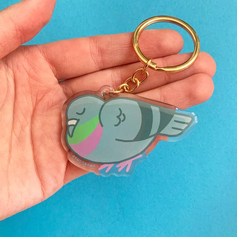 Taube Acryl Schlüsselanhänger | Harz Beschichtete Mit Gold Schlüsselring Taube Acryl Schlüsselanhänger | Harz Beschichtete Mit Gold Schlüsselring von PandoramaArt