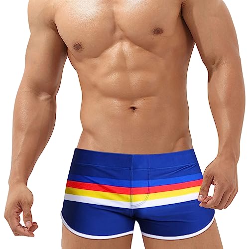 Badehose Männer Verstellbare Kordelzug Strand Shorts mit abnehmbaren Pads Board Spa Bikini Bademode Stretchy Gym Shorts Elastic Boxer Unterwäsche Sommer Soft Swimsuit Bottoms Blau M von Panegy