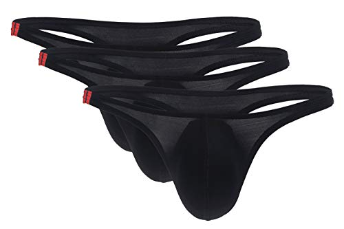 Panegy 3er Pack Herren Strings Slips Männer Ultra Dünn Tanga Unterwäsche Niedrige Taille Eisseide Thong Dessous von Panegy