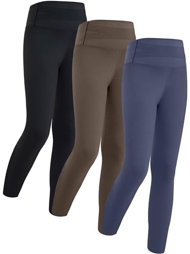 Panegy 3er-Pack Mädchen Leggings Knöchellange Hosen Radsportbekleidung Kinder Baumwolle Dehnbare Hosen Teen Bequeme Basic Skin Strumpfhosen 2-3 Jahre von Panegy