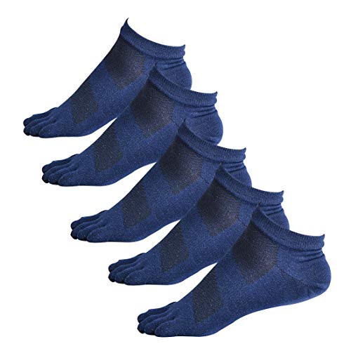 Panegy 5 Paar Männer Zehensocken Low Cut Fünf Finger Socken Baumwolle Sportsocken von Panegy