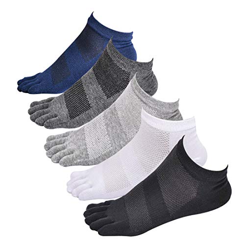 Panegy 5 Paar Zehensocken Herren Baumwolle Sneaker Socken Kurz Atmungsaktiv Sport Socken Laufsocken von Panegy