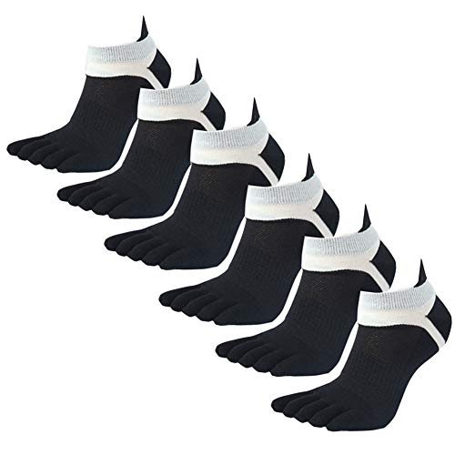 Panegy 6 Paar Männer Zehensocken Baumwolle Fünf Finger Socken Sport Laufende Socken Sneaker Socken von Panegy