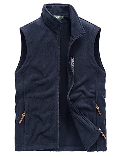 Panegy Anti-Pilling Stehkragen Softshell Weste Herren Jungen Winter Sportfleeceshirt Ärmellos Jacke Fleece Vest Blau - EU-Größe 60-62 von Panegy