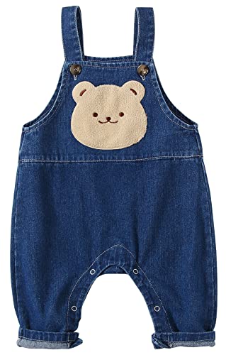 Panegy Baby Jeans Jumpsuit Fashion Bib Jumpsuit Toddler Slim Cute Denim Jumper Washed Cotton Denim 12-18 Months von Panegy