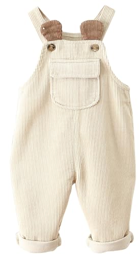 Panegy Baby Jungen Mädchen Sommer Overall Overall Kleidung Outfit lässig solide ein Stück ärmellos Strampler Latzhose Kleidung Lätzchen Hosen Beige 9-12 Monate von Panegy