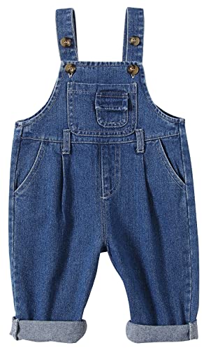 Panegy Baby Mädchen Junge Jean Latzhose Mode Kleinkind Jean Latzhose ärmellos Verstellbare Hose Lätzchen Latzhose Overall 18-24 Monate von Panegy