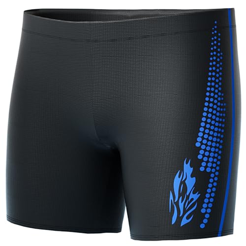Panegy Badehose Herren Kurz Badeshorts mit Tunnelzug Eng Schwimmhose Schnell Trocknende Bademode Wassersport Swimwear Muster Blau L von Panegy