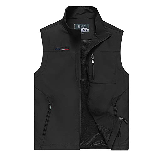 Panegy Camping Vest Multi-Taschen Jacke Jagd Angeln Wandern wasserdichte Funktionsweste Herren Outdoor Weste Schwarz - Hersteller XXL/EU-Größe 48-50 von Panegy