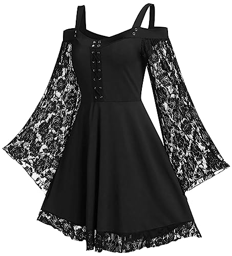 Panegy Damen Gothic Steampunk Renaissance Kleid - Party Cosplay Viktorianisches Vintage Halloween Kostüm von Panegy