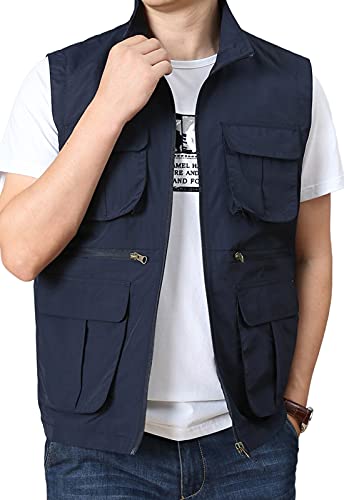 Panegy Herren Anglerweste Softshell Weste für die Arbeit Freizeitweste mit Vielen Taschen Weste Blau Asien Größe L/DE 48 Panegy Herren Anglerweste Softshell Weste für die Arbeit Freizeitweste mit Vielen Taschen Weste Blau Asien Größe L/DE 48 von Panegy
