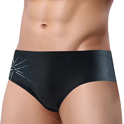 Panegy Herren Badehose Slip Schnelltrocknend Schwimmhose Wassersport Bademode Schwimm Badeslip Hersteller 3XL/ DE Größe L-Schwarz 2 von Panegy