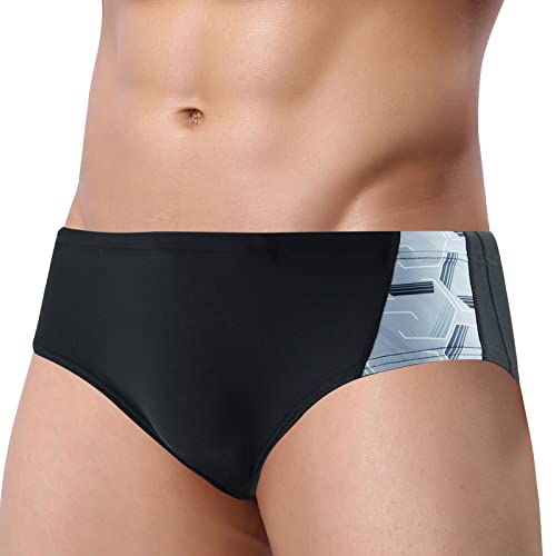 Panegy Herren Badehose Slip Schnelltrocknend Schwimmhose Wassersport Bademode Schwimm Badeslip Hersteller 3XL/ DE Größe L-Schwarz 6 von Panegy