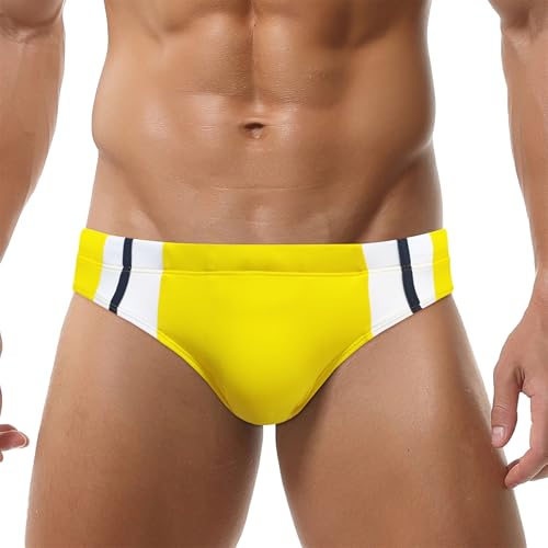 Panegy Herren Badeslip Sommer Kurz Badehose Wassersport Strand Schwimm Slip Eng Bademode mit Tunnelzug Hersteller XL/EU Größe L-Farbe 5 von Panegy