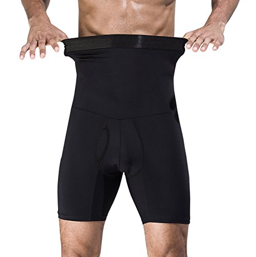 Panegy Herren Body Shaper Figurformende Unterwäsche Boxershorts mit Bauchweg Effekt Sport Training Funktionsunterwäsche Schwarz L von Panegy
