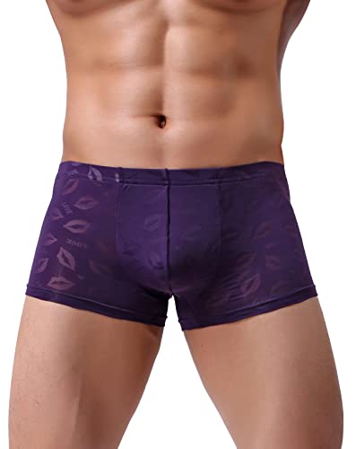 Panegy Herren Boxershorts Atmungsaktiv Unterhosen Soft Unterwäsche Jungen Retroshorts Hersteller XXL/DE Größe L - Lila von Panegy