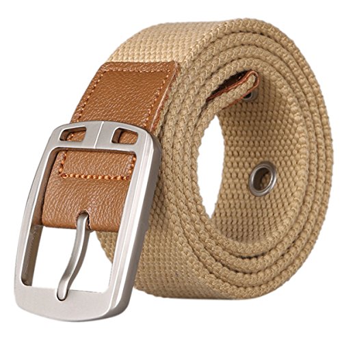 Panegy Herren Canvas Gürtel Jeansgürtel Geflochtener Leinwand Männergürtel Lässige Stoffgürtel Gürtelschnalle Belts 125cm von Panegy