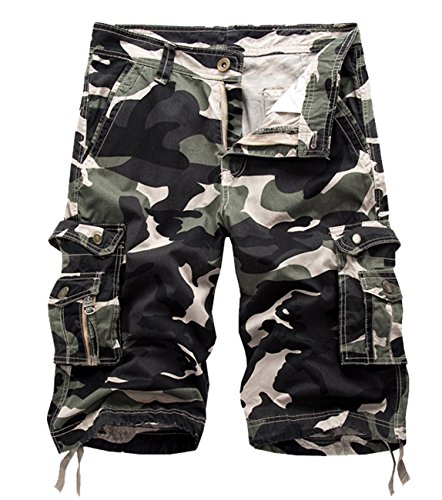 Panegy Herren Cargo Shorts Bermuda Vintage Casual Kurze Hose Camouflage Sommerhose Loose-Fit Sport Outdoor Arbeitshosen Freizeithose Jogginghose von Panegy