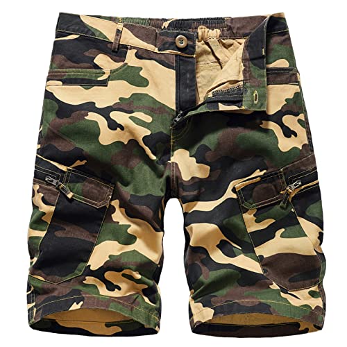 Panegy Herren Cargobermudas Kurz Chino Hose Legend Shorts Männer Freizeitshors Camouflage D Größe 34 von Panegy