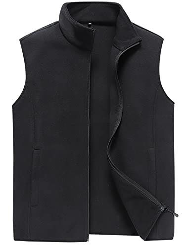 Panegy Herren Fleeceweste Warme Weste mit Stehkragen Winddichte Sportweste Kuschelig für Herbst und Winter Schwarz Etikett Size 6XL/ EU XL von Panegy
