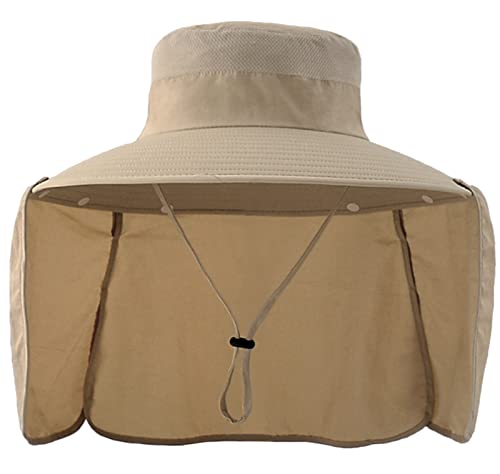 Panegy Herren Gartenhut Sonnenhut mit Nackenschutz Leichtgewicht Faltbar Fischerhut UV-Schutz Buschhut - Stil B-Khaki von Panegy