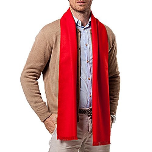 Panegy - Herren Herbst Winter Schal Einfarbig Schal für Hochzeitstag - Rot von Panegy