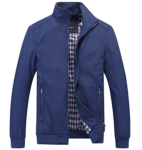 Panegy Herren Jacke Atmungsaktive Übergangsjacke Casual Bomberjacke Freizeitjacke für Männer Dunkelblau XXL von Panegy