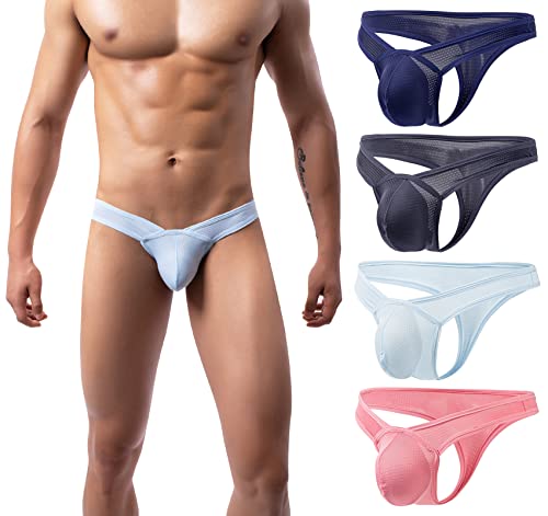 Panegy Herren Jockstrap String Tanga Sexy Slips Set Elastisch Gummibund G-String Daily Underwear Größe XL-4 Stück-A von Panegy