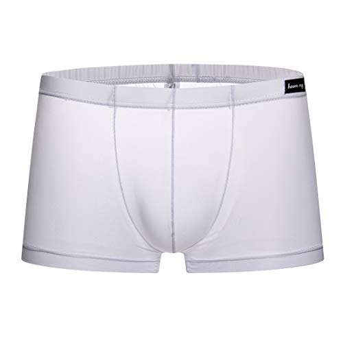 Panegy Herren Low Rise Transparent Glatt Nylon Boxershorts Boxer Briefs Unterwäsche Cool Atmungsaktiv Viskose Reizwäsche Herstellergröße L/EU M - Weiß von Panegy