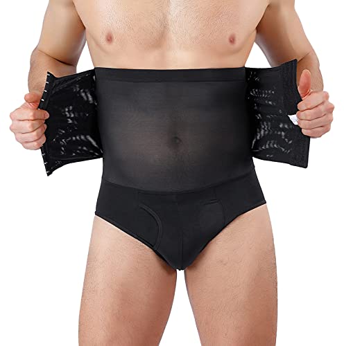Panegy Herren Schlanke Taillenmieder Unterhose Figurformend Bauchweg Kompressions Unterwäsche Atmungsaktives Höschen Slips von Panegy