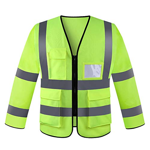 Panegy Herren Sicherheitsjacke Hohe Sichtbarkeit Langarm Jacke Workwear Arbeiten Outerwear von Panegy