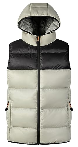 Panegy Herren Softshell Weste mit Abnehmbarer Kapuze Jungen Outdoor Waistcoat Warme Warm Outwear Hersteller 4XL/EU Größe L-Weiß von Panegy