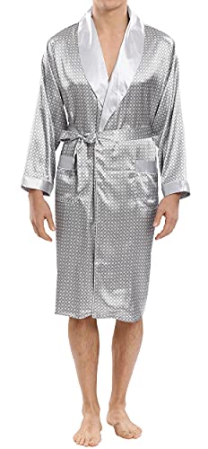 Panegy Herren Sommer Kimono mit Shorts V-Ausschnitt Roben Nachtwäsche Set Bedruckte Spa Bademäntel von Panegy