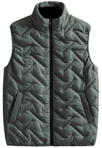 Panegy Herren Steppweste Freizeit Winterweste Bodywarmer Outdoor Warm Gilet Stehkragen Steppweste Herbst Winter Weste mit Reißverschluss Tasche von Panegy