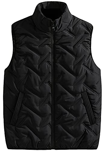 Panegy Herren Steppweste Freizeit Winterweste Bodywarmer Outdoor Warm Gilet Stehkragen Steppweste Herbst Winter Weste mit Reißverschluss Tasche von Panegy