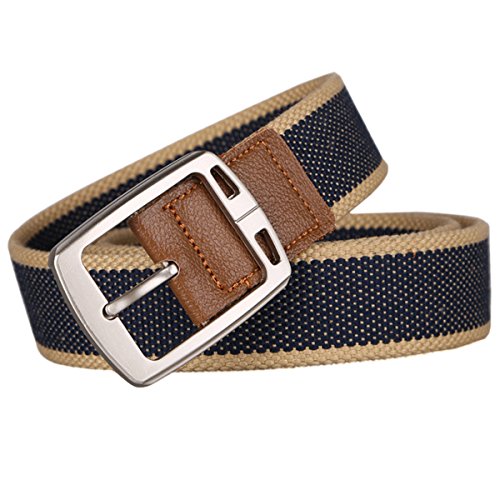 Panegy Herren Stoffgürtel Canvas Gürtel Geflochtener Textilgürtel Lässige Jeansgürtel Belt mit Metallschnalle 110cm von Panegy