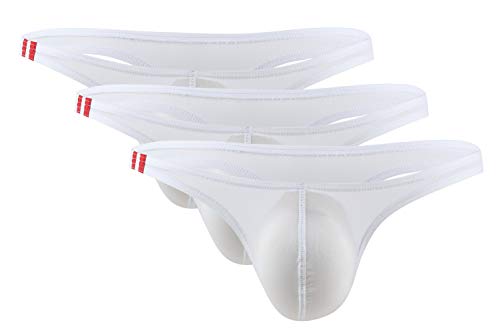 Panegy Herren String Tanga Dünn Eisseide Unterhose Low Rise Bikini Briefs T-Back Slips 3er Pack von Panegy