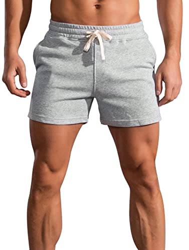 Panegy Herren Sweatshorts Kurze Jogginghose Baumwolle Relaxshorts Atmungsaktive Sport Shorts für Joggen Yoga Training Grau 3XL von Panegy