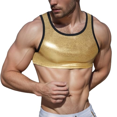 Panegy Herren Transparent Unterhemd Fischnetz Tanktop Ärmellos Muskel Shirts Mesh Slim Fit Unterwäsche Größe M-C-Gold Panegy Herren Transparent Unterhemd Fischnetz Tanktop Ärmellos Muskel Shirts Mesh Slim Fit Unterwäsche Größe M-C-Gold von Panegy