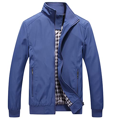 Panegy Herrenjacke Casual Übergangsjacke Leichte Jacke mit Taschen und Reißverschluss Blau 5XL von Panegy