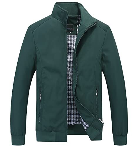 Panegy Herrenjacke Casual Übergangsjacke Leichte Jacke mit Taschen und Reißverschluss Grün L von Panegy