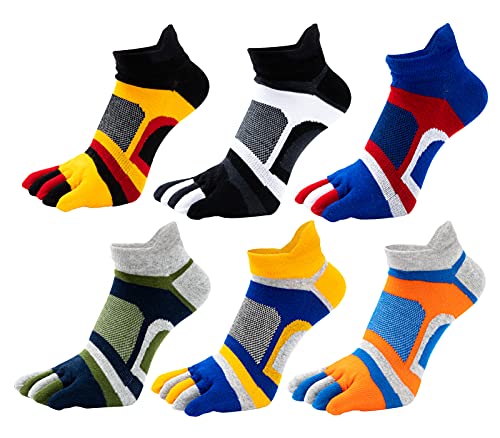 Panegy Jungen Fünf Finger Zehensocken Herren Kurze Jogging Sportsocken Baumwolle Atmungsaktiv Socks - 6 Paar von Panegy