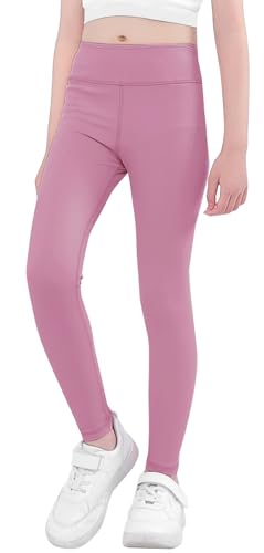 Panegy Kinder Mädchen Leggings sportlich weich nahtlos in voller Länge Hosen Gymnastik Tanz Nylon Strumpfhosen Ballett dehnbar schnell trocken Activewear rot 3-4 Jahre von Panegy